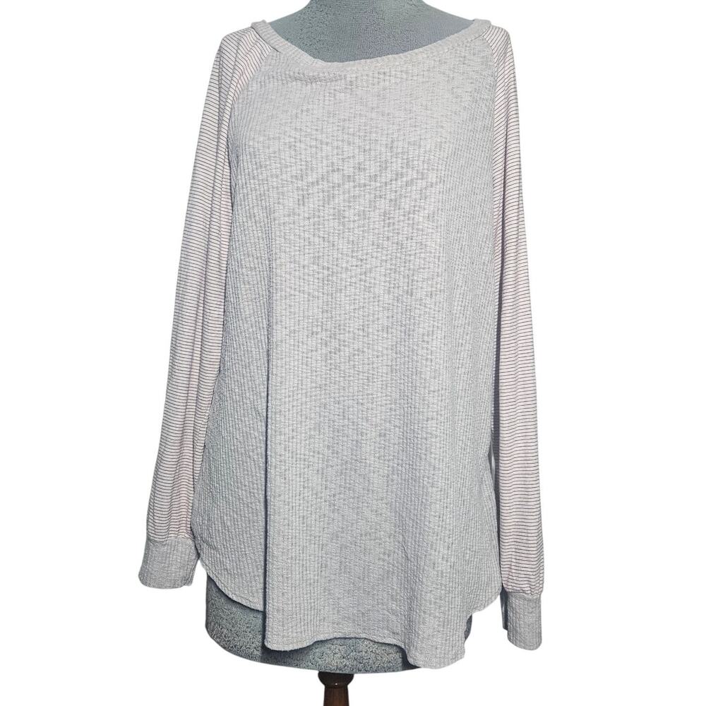 Cream Waffle Knit Top Size Large